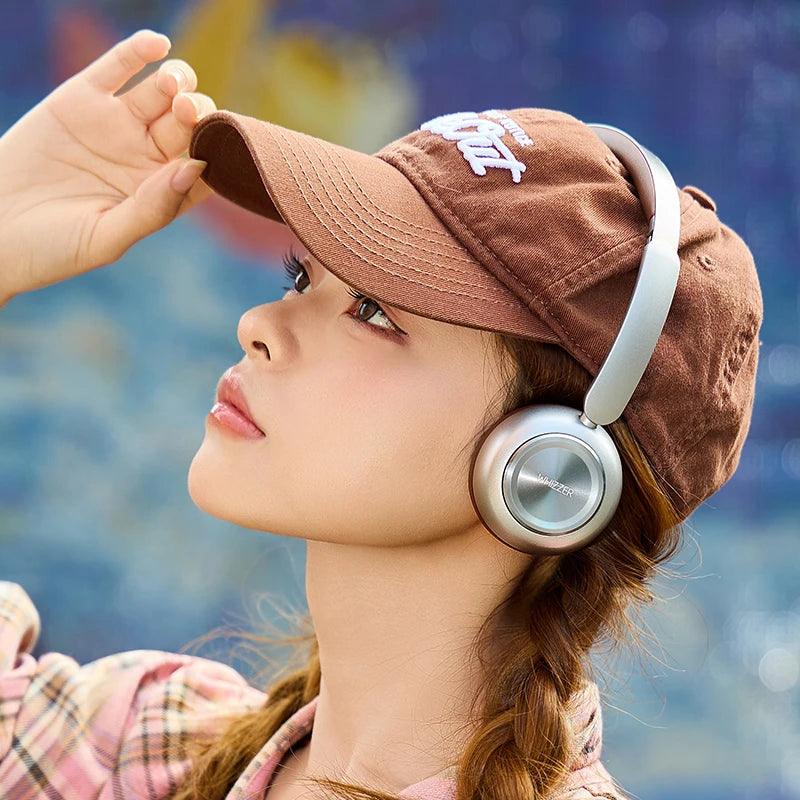 WHIZZER 1969S Wireless Headphones Bluetooth 6.0 ANC Over Ear Headset Deep Bass Stereo Mic For iPhone Android